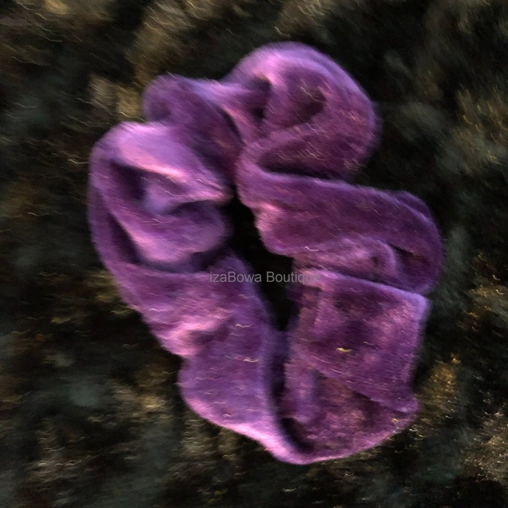 Eggplant Velvet Scrunchie  -womens-  SC2656  Handmade NWT Boutique